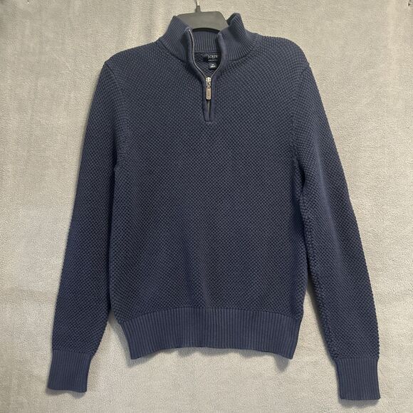 J.CREW Sweaters - J. Crew Half Zip Pullover Sweater WOMENS Size M Navy Waffle Knit Preppy Academia